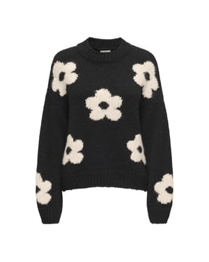 Jacqueline de Yong Jdykilian flower ls pullover knt dessin