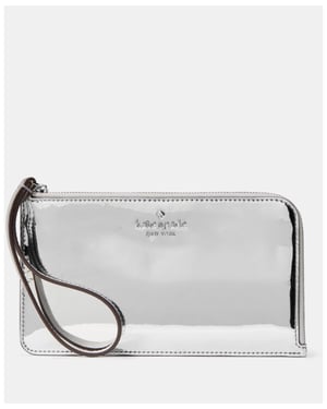 Lucy Mirror Metallic Medium L-Zip Wristlet