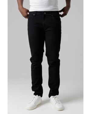 Black Slim Fit Cotton Blend Jeans