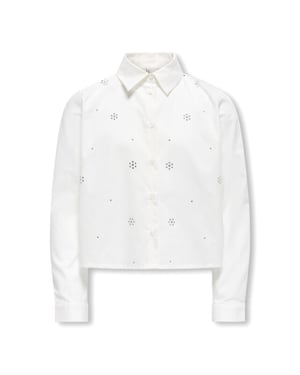 Only Kogclara life short emb shirt wvn off-white
