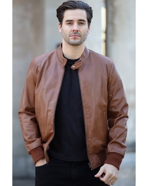 'Volare' Lightweight Real Leather Bomber Jacket