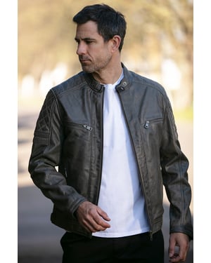 'N2' Premium Real Leather Vintage Biker Jacket