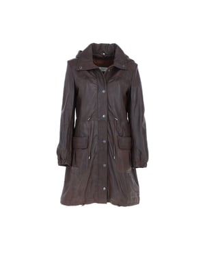'Brienne'' Real Leather Duffle coat