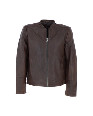'Fons' Leather Slim Fit Biker Jacket
