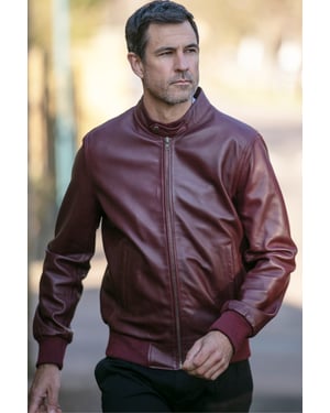 'Volare' Lightweight Real Leather Bomber Jacket