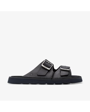 Solsbury Strap Zwarte Leren Sandalen