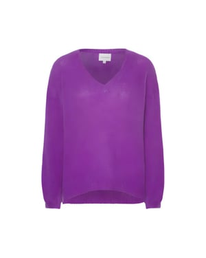 American Dreams Silja v neck knit deep purple -
