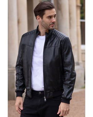 'Firenze' Exquisite Real Leather Bomber Jacket