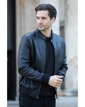 'Volare' Lightweight Real Leather Bomber Jacket