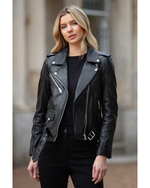 'Stella' Real Leather Fashion Biker Jacket