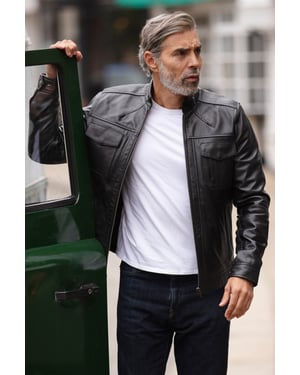 'Edinburgh' Real Leather Bomber Jacket