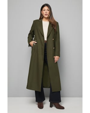 PU Pocket Detail Longline Coat