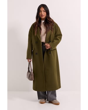 Petite Relaxed Buttoned Midi Coat