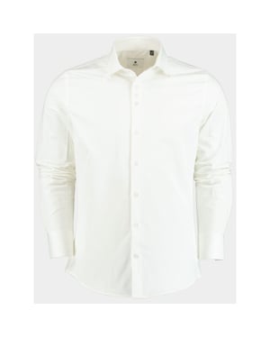 Bos Bright Blue Casual hemd lange mouw slim fit napoli/off-white
