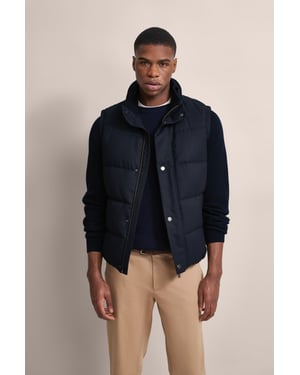 Bugatti Herren Gewatteerd gilet in een moderne flanellen look