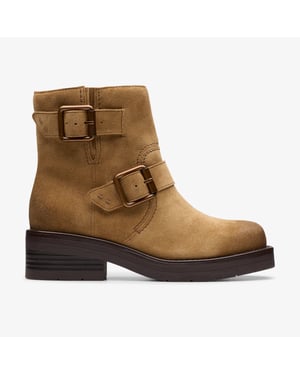 Rebelle Buckle Walnut Suede Boots