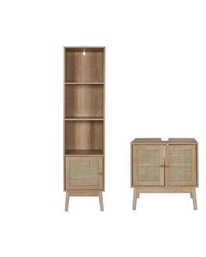 Home Deco Factory Badkamermeubel bali set wastafelonderkast + kolomkast hoog