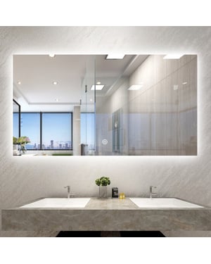 Vtw Living Badkamerspiegel 120 x 80 cm led verlichting en anti condens verwarming