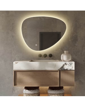 Vtw Living Badkamerspiegel asymmetrisch spiegel asymmetrisch led verlichting anti