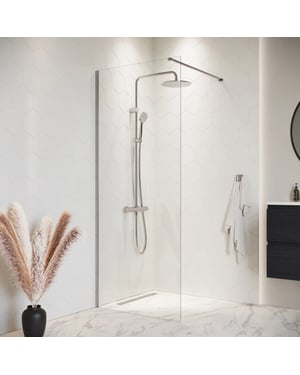 Badplaats Douchewand florida 50 x 200 cm chroom – inloopdouche 8 mm