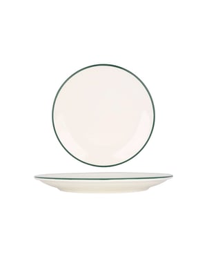 Rinart Dinerbord green edge porselein 25 cm set van 6