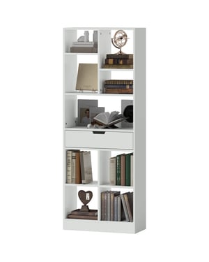 4goodz Boekenkast met 9 vakken en 1 lade 24x60x158 cm -