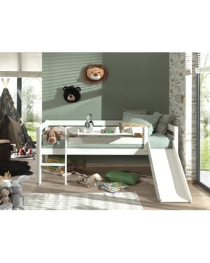 Lucevi pino halfhoogslaper h85cm met glijbaan 90 x 200 cm pino hangtablet