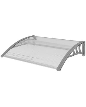 4goodz Deurluifel terrasoverkapping polycarbonaat, 75x100cm zilver