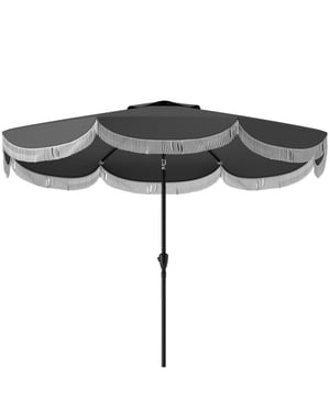 4goodz Kantelbare parasol met volant 269 cm donkergrijs