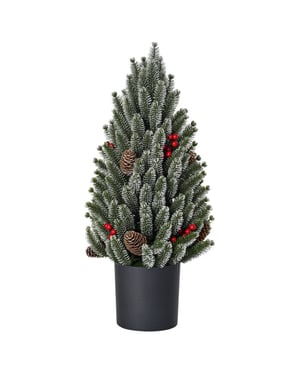Homcom Mini kerstboom met dennenappels, rode bessen en overtop 50Â cm hoog,