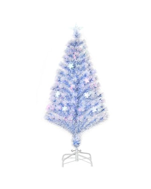 Homcom Kunstkerstboom multi-fiberoptiek met 3 kleuren led-lampjes 120 cm -