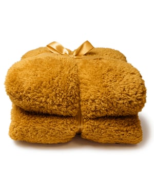 Unique Living plaid teddy 150x200cm glowy yellow