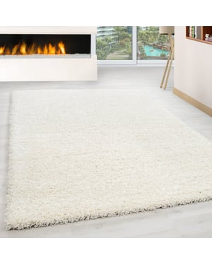 Muratap Basic shaggy vloerkleed creme hoogpolig- 300x400 cm