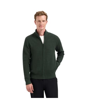 No Excess Cardigan 2 coloured melange dark green