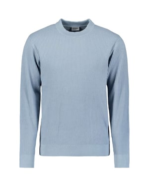 No Excess Pullover crewneck rib dusty blue