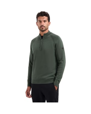 No Excess Pullover half zip high collar solid dark green
