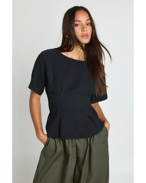 Ottoman Rib Cinched Waist T-shirt