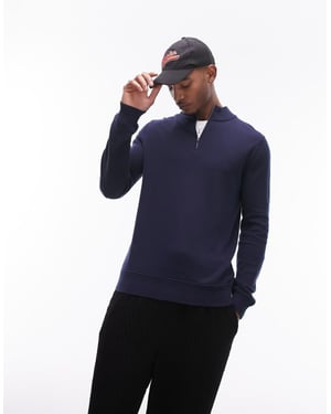 Topman – Marinblå essentials med 1/4-dragkedja