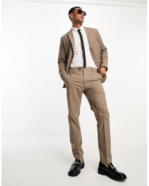 Selected Homme – Ljusbruna kostymbyxor med smal passform