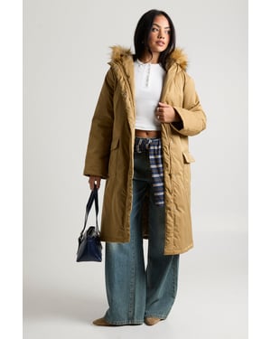 Fur Lined Hooded Parka Coat