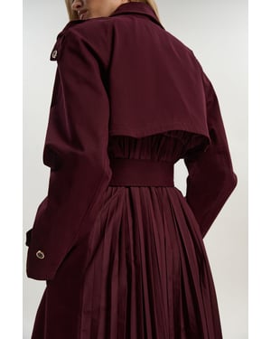 Pleated Back Trench Coat