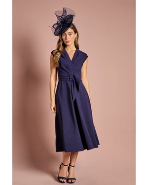 Belted Crepe Dress