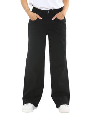 MYT Womens Wide Leg Baggy High Waisted Jeans in Black