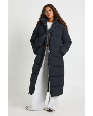 Hooded Maxi Puffer with Bag