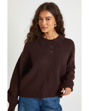 Collared Button Down Oversized Knitted Jumper