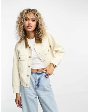Obey ariana kort denimjacka i vitt