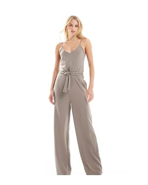 JDY Tall – Stenfärgad jumpsuit med smala axelband