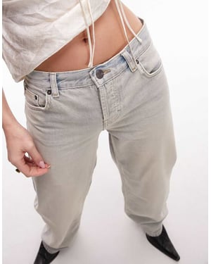 Topshop – Ember – Låg midja – Vida jeans i smutsig blekning