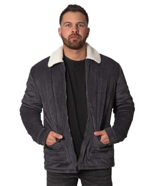 Soul Star Mens Corduroy Jacket, Sherpa Collar Smart