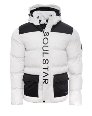 Soul Star Mens Quilted Puffer Jacket Hooded Winter Coat